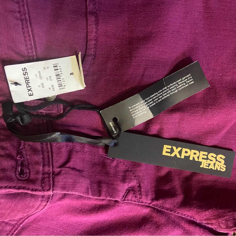 Express Purple Jeans Vibrant Color New Condition